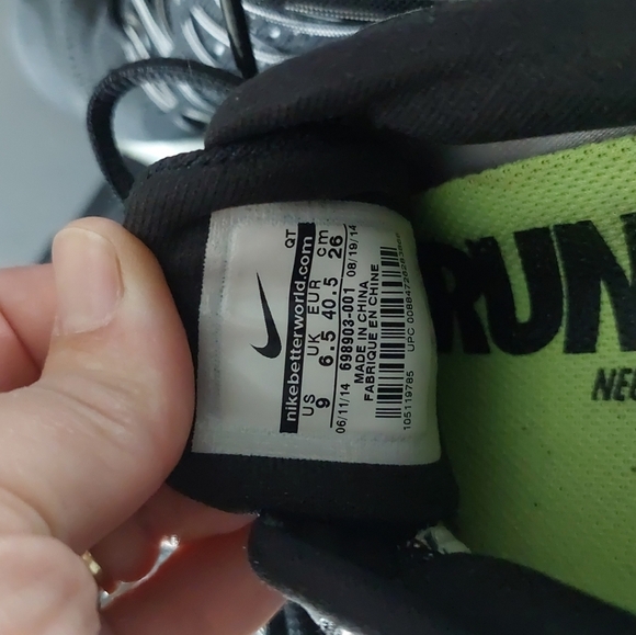 Nike Air Max Black Mesh Lace Up Running Training Sneakers Shoes - Picture 7 of 9